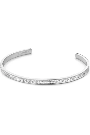 Key Moments 8KM-B00431 - Stalen open bangle met kristal - one-size