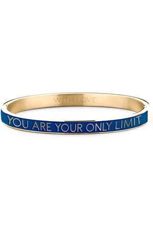 Key Moments 8KM BC0013 Stalen Bangle met Tekst - You Are Your Only Limit - One-size - / Donkerblauw