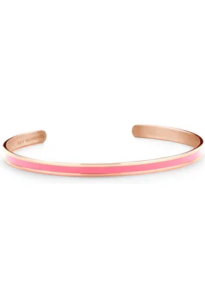Key Moments 8KM B00544 Stalen Open Bangle - One-size (60 x 50 x 4 mm) - Rosékleurig / Roze