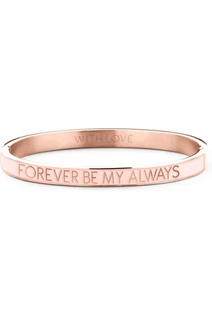Key Moments 8KM BC0020 Stalen Bangle met Tekst - Forever Be My Always - One-size - Rosékleurig / Licht roze