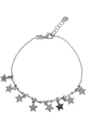 Silventi 9NBSAM-190071 Zilveren Armband - Dames - Bedeltjes - Ster - 6 mm - Ankerschakel - 16,5 + 3 cm - 7 mm Dik