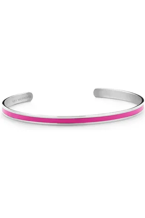 Key Moments 8KM B00525 Stalen Open Bangle - One-size (60 x 50 x 4 mm) - / Fuchsia