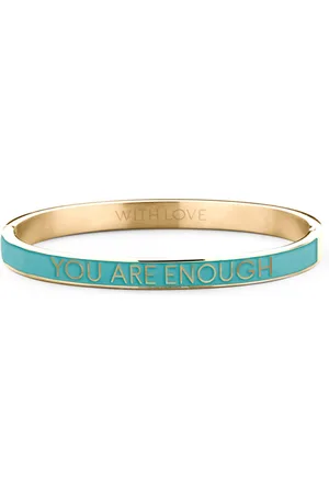 Key Moments 8KM BC0015 Stalen Bangle met Tekst - You Are Enough - One-size - / Blauw