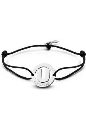 Key Moments 8KM-A00021 - Armband met stalen letter U en sleutel - one-size