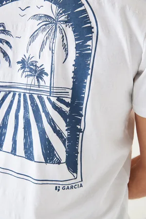 Garcia Heren T-shirt Wit Korte mouw