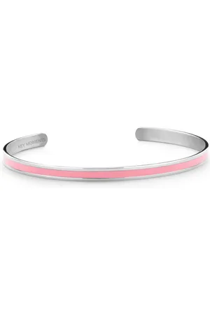 Key Moments 8KM B00524 Stalen Open Bangle - One-size (60 x 50 x 4 mm) - / Roze