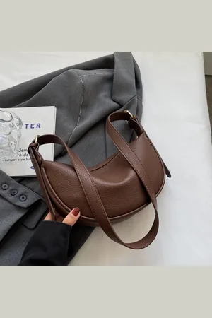 Merkloos Elegante Dames Schoudertas- met Afneembare Riem-Ritssluiting en Polyester Voering -handtas voor Diverse Gelegenheden