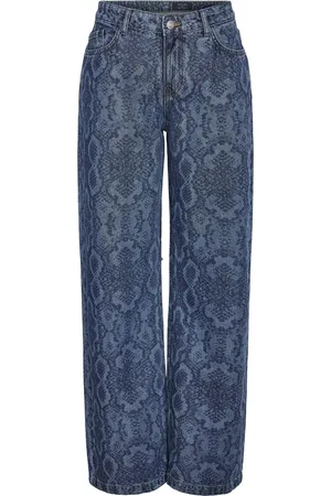 Noisy May Jeans Nmaka Nw Snake Wide Leg Jeans Az351 27034171 Medium Blue Denim Dames