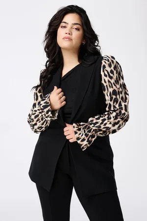 MS Mode Blazer Blazer met luipaard mouwen