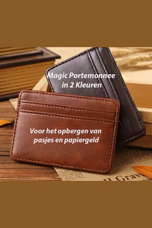Merkloos 2 Stuks Magic Portemonnee in Donkerbruin en Lichtbruin