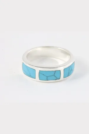 AsiAsia Zilveren ring met blauwe turkoois - maat 23