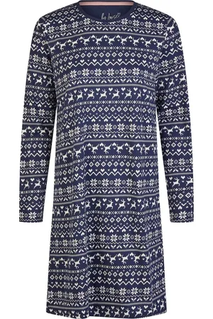 by Louise Dames Nachthemd Lange Mouw Winter Print