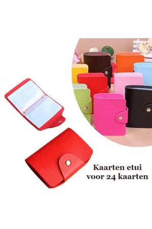 Merkloos Compact, Overzichtelijk en Modieus Kaarten Etui 24-Pasjes in het Licht Blauw Kleur