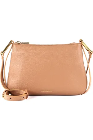 Coccinelle Leren Schoudertas Magie Mini Bag Grained Leather Beige