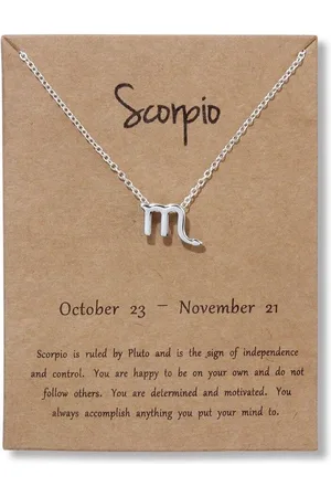 Bixorp Stars Schorpioen / Scorpio Ketting - Zilverkleurige Ketting op Cadeau Kaartje - Sterrenbeeld / Zodiac Hanger