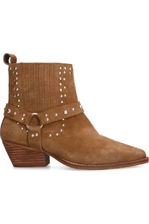 Sacha Dames - suède western enkellaarsjes met studs