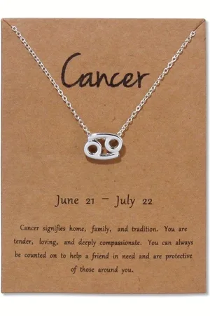 Bixorp Stars Kreeft / Cancer Ketting - Zilverkleurige Ketting op Cadeau Kaartje - Sterrenbeeld / Zodiac Hanger