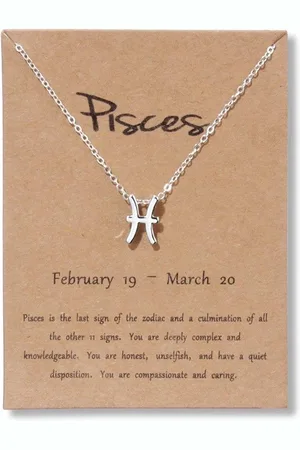 Bixorp Stars Vissen / Pisces Ketting - Zilverkleurige Ketting op Cadeau Kaartje - Sterrenbeeld / Zodiac Hanger