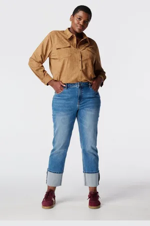 MS Mode Jeans Recht jeans met omslag