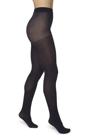 Bonnie Doon Grafische Panty 50 Denier Donker Paars Dames maat 38/40 M - Grafisch - Ruiten Print - Gladde Naden - Maximaal Draagcomfort - Chique Panty - Feestelijk - Fencing Tights - - BP051980.143
