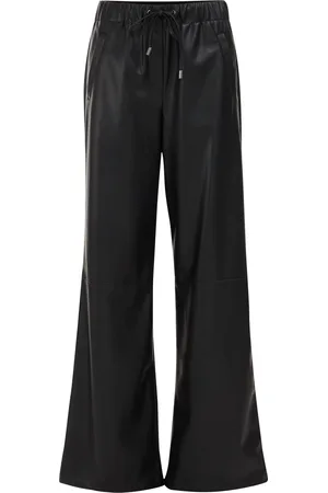 WE Fashion Dames wide leg broek van imitatieleer