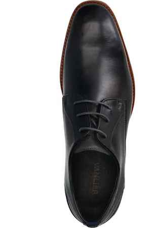 Van Lier Heren - Zwarte leren veterschoenen
