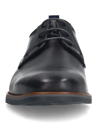 Van Lier Heren - Zwarte leren veterschoenen