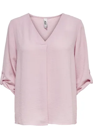 JDY Jacqueline de Yong T-shirt divya 3/4 Top Wvn Noos 15226911 Bleached Mauve Dames