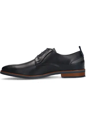 Van Lier Heren - Zwarte leren veterschoenen