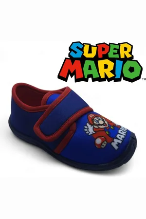 Super Mario Nintendo - gesloten pantoffels maat 24 - blauwe sloffen met velcro/klittenband