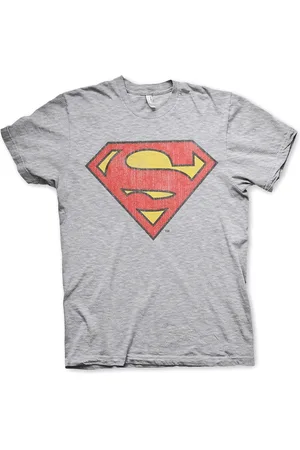 Superman Washed Shield T-Shirt Heather-Grey-2XL