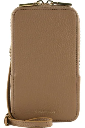 Coccinelle Leren Telefoontasje Flor Hi-Tech Phone Bag Lichtbruin