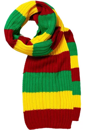 Apollo Feest sjaal 2 x 2 rib rood-geel-groen - One size - Gebreide sjaal - Sjaal heren - Sjaal dames - Sjaal Limburg - Carnavals sjaal