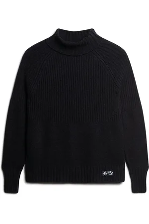 Superdry Essential Rib Knit Jumper Dames Trui - Eclipse Navy