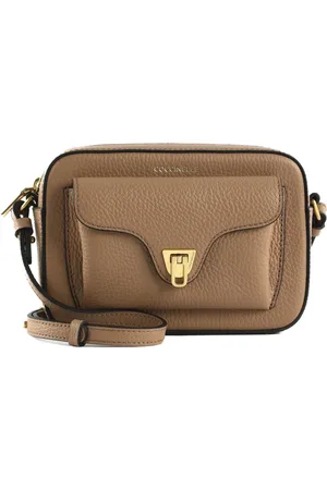 Coccinelle Leren Schoudertas Beat Soft Crossbody Bag Lichtbruin