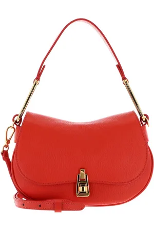 Coccinelle Leren Schoudertas Magie Soft Shoulderbag Grained Leather Oranje