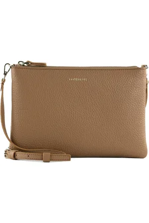 Coccinelle Leren Schoudertas Best Crossbody Bag Lichtbruin