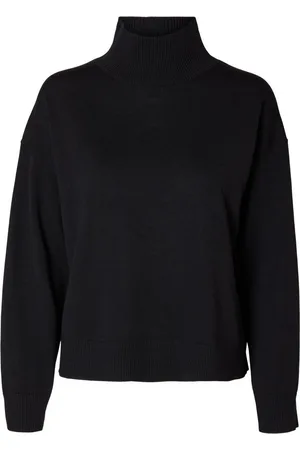 SELECTED Hella LS Knit High Neck Black