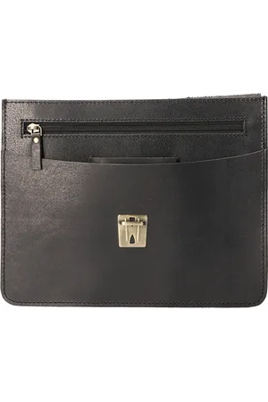 LEATHER DESIGN Orange Fire tuigleren Schoudertas zwart