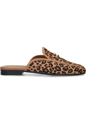 Sacha Dames - Leopard slip on loafers met goudkleurige chain