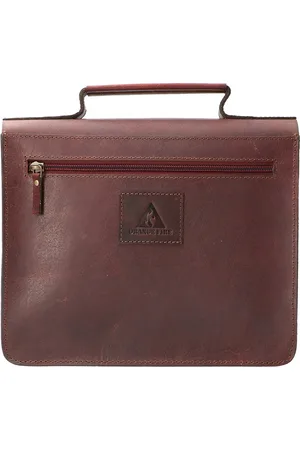 LEATHER DESIGN Schoudertas tuigleer horizontaal bruin