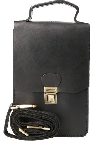 LEATHER DESIGN Orange Fire tuigleren Schoudertasje zwart