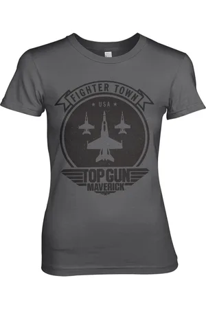 Top Gun Maverick Fighter Town Girly Tee Damen T-Shirt Dark-Grey-S