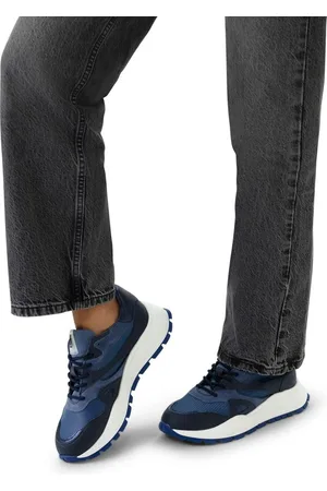 Manfield Dames - Blauwe denim sneakers