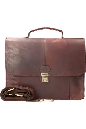 LEATHER DESIGN Luxe werktas tuigleer A4 bruin