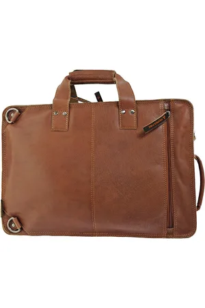 LEATHER DESIGN ORANGE FIRE Leren schoudertas rugtas 15,6 BACKER cognac