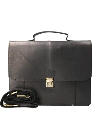 LEATHER DESIGN Luxe werktas tuigleer A4 zwart