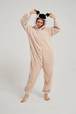 Merkloos Mopshond Hond onesie maat M - Dieren – Verkleedkleren - kinderen - jongens - meisjes - Huispak - Carnaval