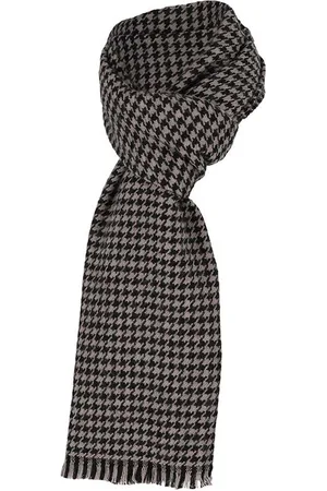 sarlini Wintersjaal Dames Sjaal met een Zwarte Pied de Poule Print