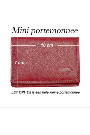 ARRIGO BELLO Dames mini portemonnee - - leer - extra kleine rode portemonnee